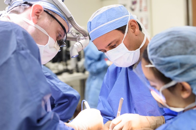 Memorial Sloan Kettering salivary gland cancer doctor Bhuvanesh Singh during an operation.