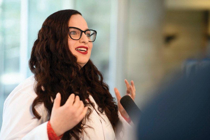 Scientist in a white coat