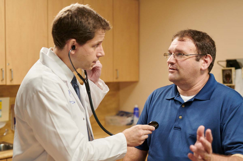 MSK sarcoma doctor William Tap with a patient