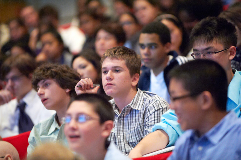Hundreds of high school students and teachers from the New York City area attend the annual seminar.