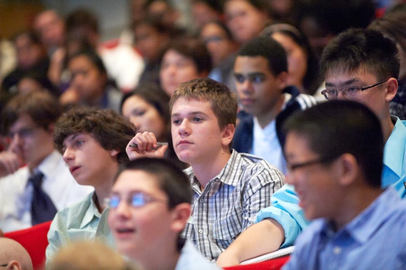 Hundreds of high school students and teachers from the New York City area attend the annual seminar.