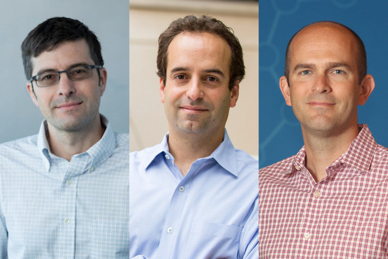 (From left) Nathanael Gray, Joshua Mendell, and Christopher Vakoc are the three recipients of the 2019 Paul Marks Prize for Cancer Research.