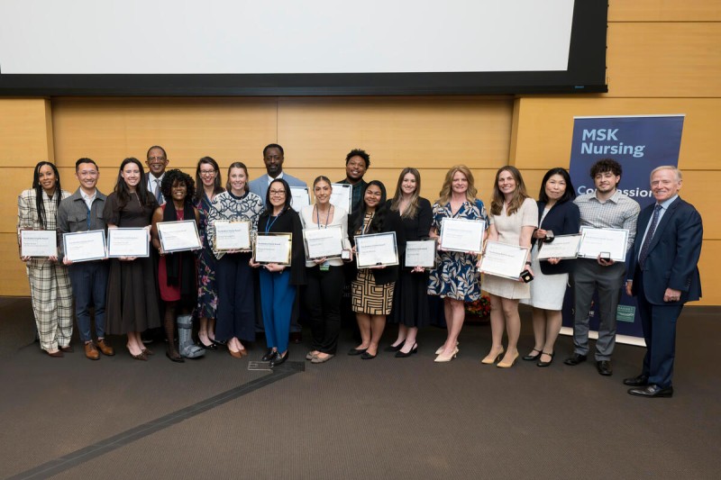 The 2026 Robbins Family Awards for Nursing Excellence Honorees stand with Dr. Selwyn Vickers, Dr. Tracy Gosselin, and Benefactor Clifton S. Robbins.