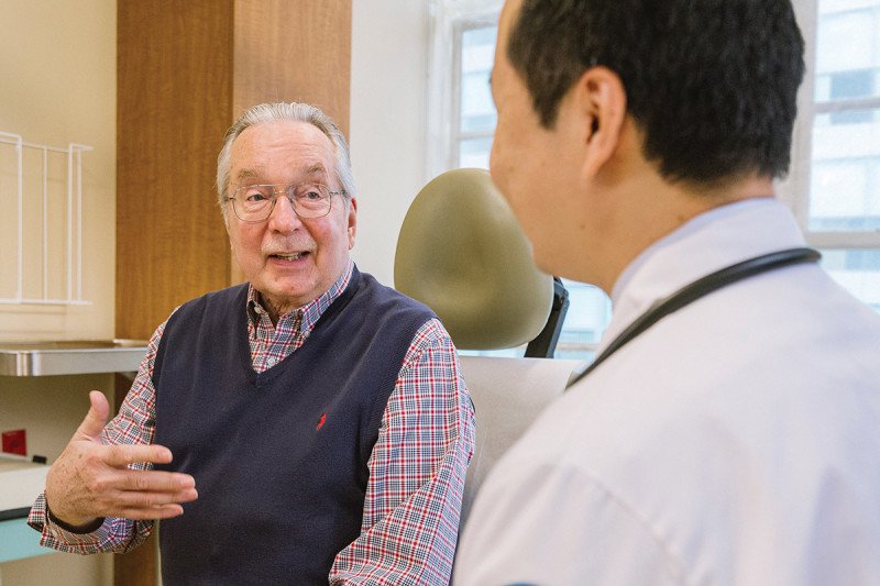 Albert Kuchler with MSK medical oncologist Bob Li.