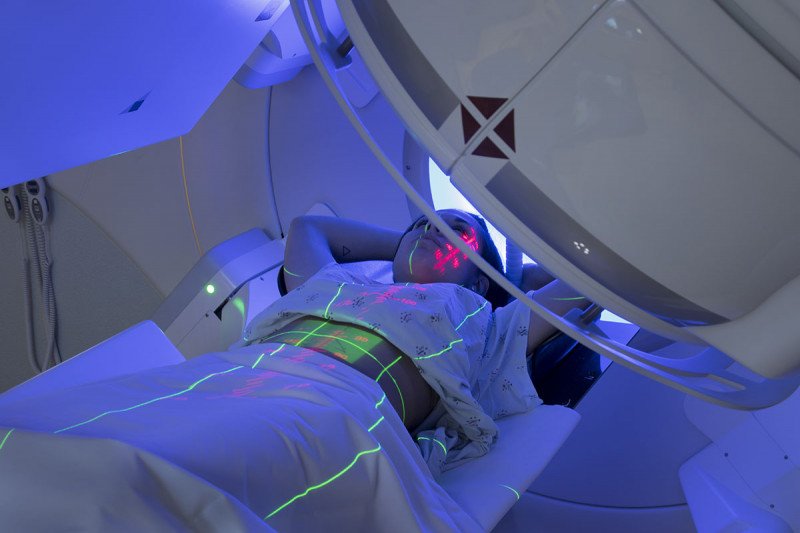 Patient in scanner