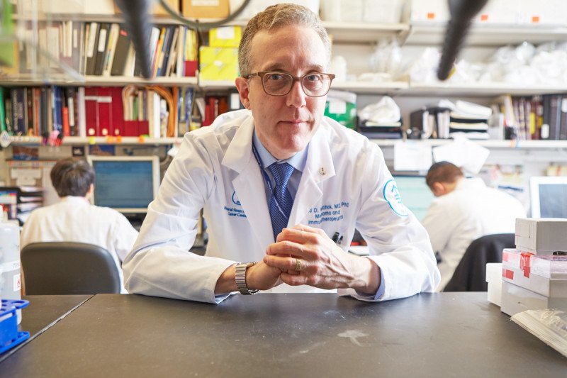 Jedd Wolchok in his lab