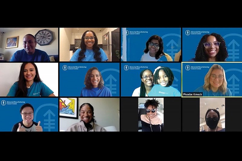 Zoom screenshot of Memorial Sloan Kettering staff.