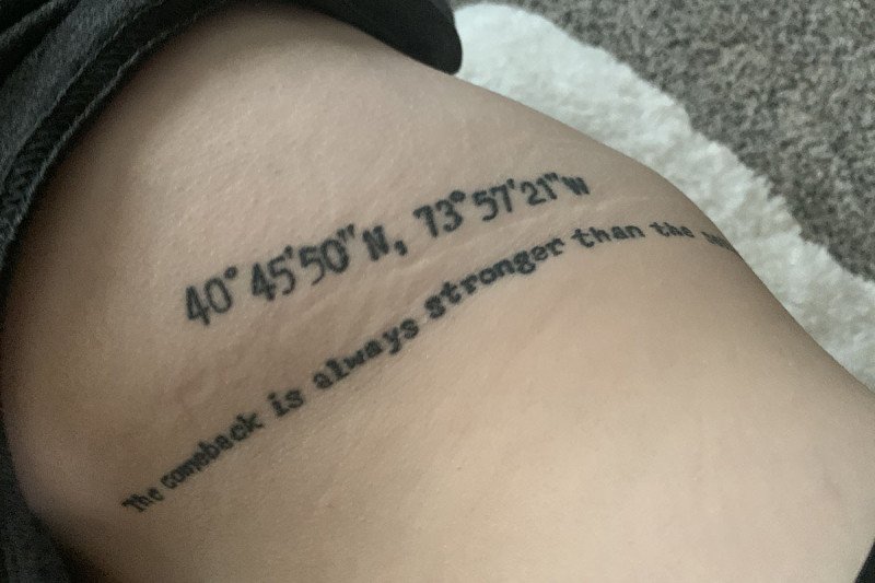The comeback is always stronger than the setback tattoo