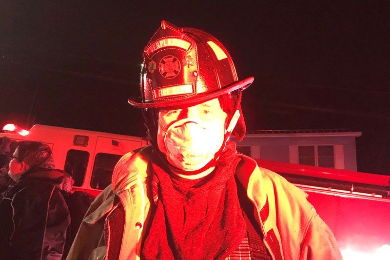Joe Ryan, a volunteer firefighter
