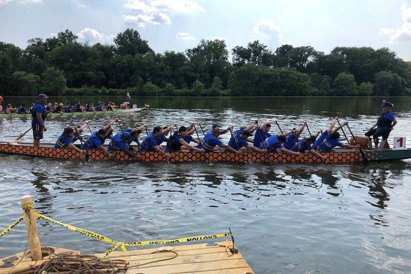 The MSK Dragons on the water