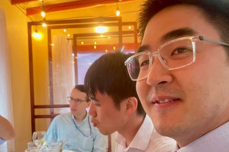 Pictured from left to right: ID specialist Justin Laracy, MD, alumnus Hyeon-Mu Jang, MD, and ID fellow Rich Kodama, DO, at the 2022 Graduating Fellow Dinner.