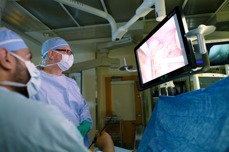 David Jones, MD performing image guided surgery