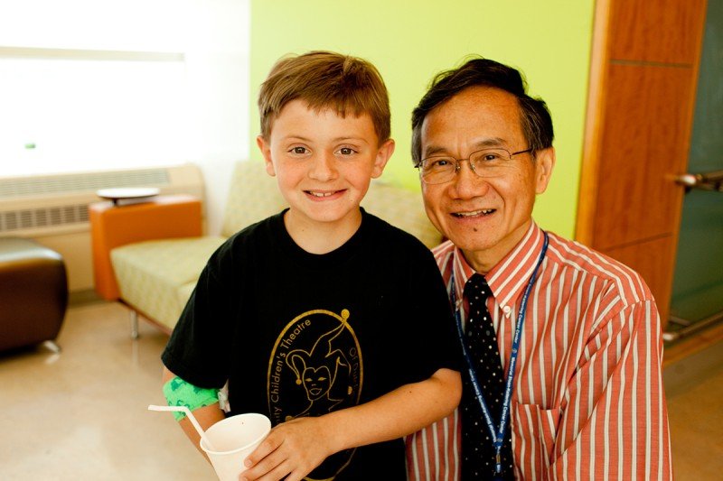 MSK pediatric oncologist and neuroblastoma expert Nai-Kong Cheung & patient Jeremy D