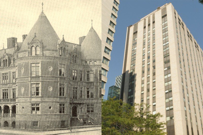 The original New York Cancer Hospital (left) and our current hospital on East 68th Street.
