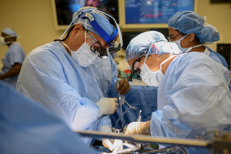 MSK surgeons operating on a mesothelioma patient