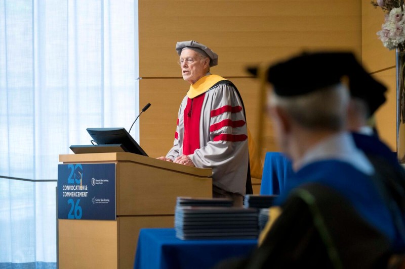 Dr. Sharp at the podium