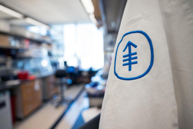 MSK logo visible on sleeve of lab coat