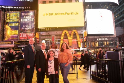 Times Square “Goes Gold” to raise awareness for pediatric cancer.
