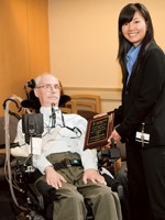 Alan Houghton with Pathologist Kay Park, Chair of the Junior Faculty Council