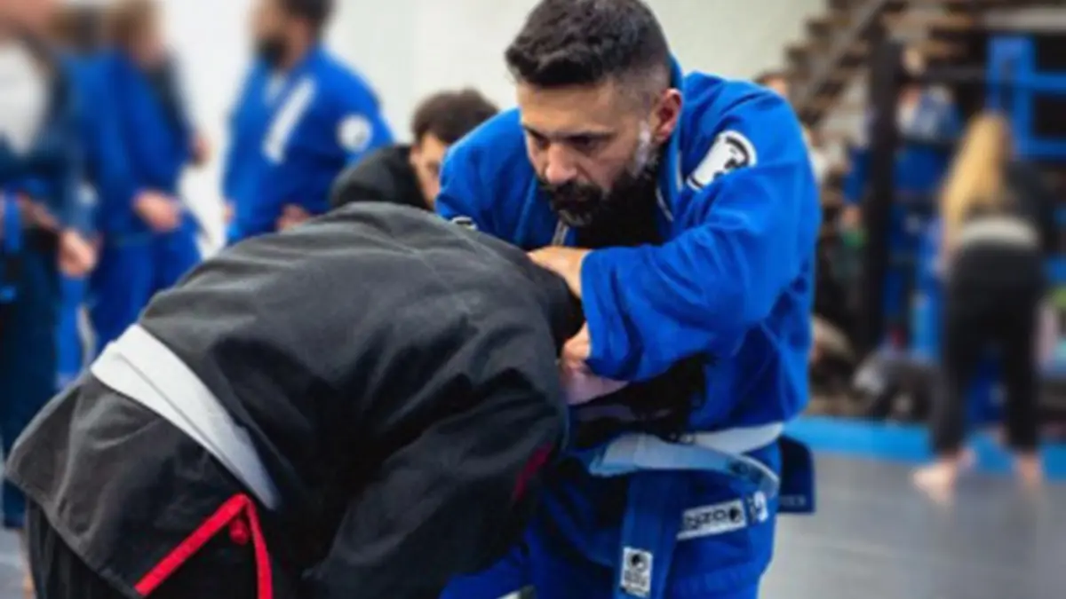 Jack Georgakis performing martial arts.