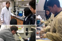 High school students in an MSK laboratory