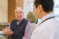 Albert Kuchler with MSK medical oncologist Bob Li.