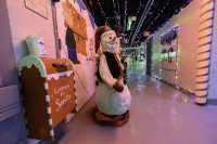 Frosty the Snowman keeps watch over Letters to Santa in MSK's Holiday Hallway.