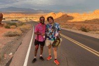 (From left) Bharat and his partner, Gregory, at Valley of Fire State Park in Nevada