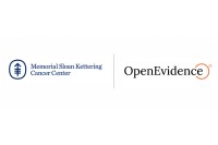 An image of Memorial Sloan Kettering Cancer Center's logo next to OpenEvidence's logo