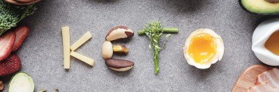 An array of high fat, low-carbohydrate foods.