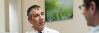 Chief of Urology James Eastham explaining treatment options
