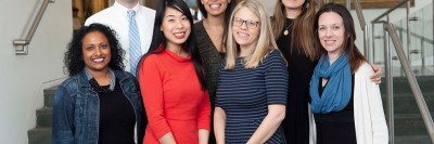 Our social workers are here to support you and your family. Clockwise from top left: David Sarfati, Natalie Santos, Hadley Maya, Johanna Tappen, Meredith Cammarata, Chelsea Chin, and Linda Mathew.