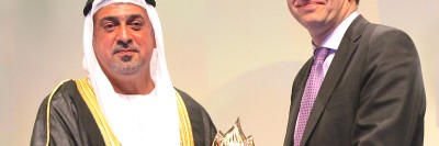 Pictured: His Highness Sheikh Sultan Bin Khalifa Bin Zayed Al Nahyan & Michel Sadelain