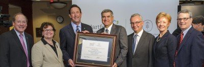 MSK and Hartford leadership holding certificate