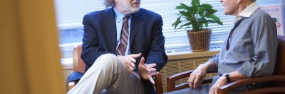 William Breitbart (left), Chair of the Department of Psychiatry and Behavioral Sciences, leads a group dedicated to clinical care, teaching, and research into the psychological aspects of cancer. 