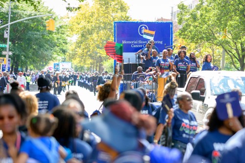 MSK staff march in the 2023 African American Day Parade in Harlem 