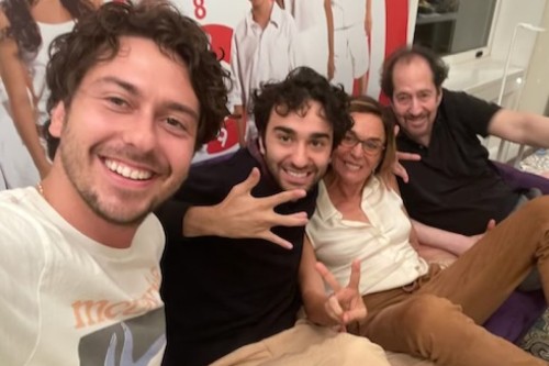 Nat, Alex, and Michael Wolff and Polly Draper