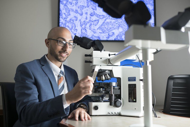 Matthew Hanna, Director of Digital Pathology Informatics, led the effort to get MSK’s digital diagnostic tools approved for doctors to use from home.