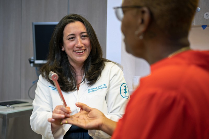 Neuro-oncologist Dr. Jacqueline Stone with Patient 
